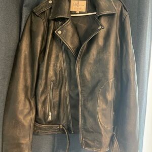 Vintage Black Leather Biker Jacket